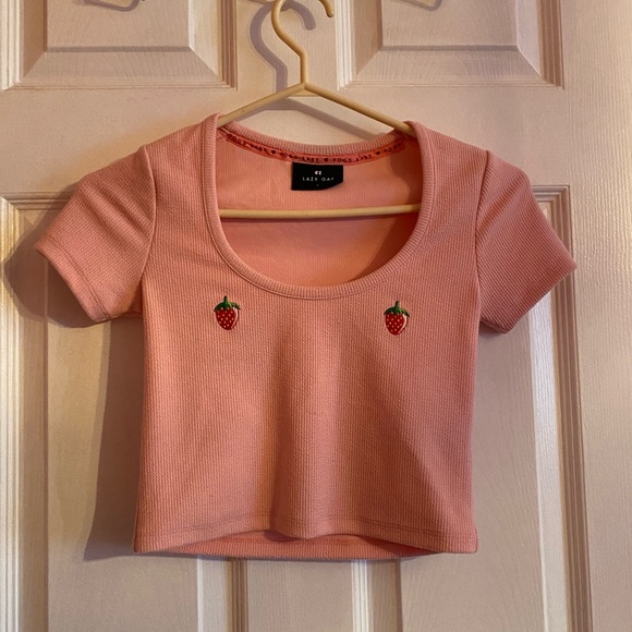 Sold Lazy oaf strawberry crop top - Picture 2 of 3